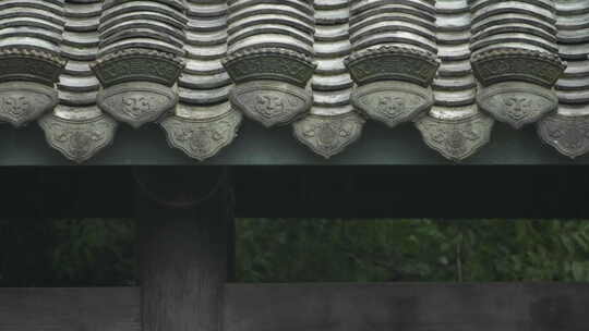 下雨江南古风建筑屋檐青瓦片