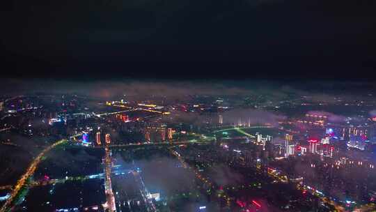 南昌城市夜景航拍