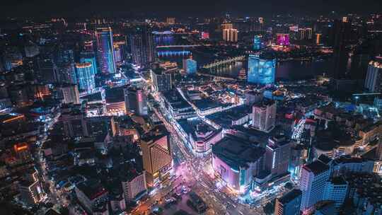 南宁朝阳商圈夜景延时视频素材模板下载