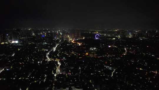 广东中山市城市大景夜景灯光