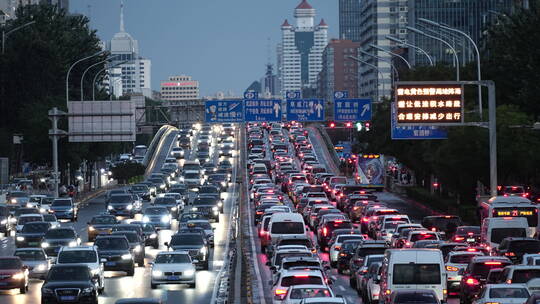 高峰车流 城市夜晚车流视频素材模板下载