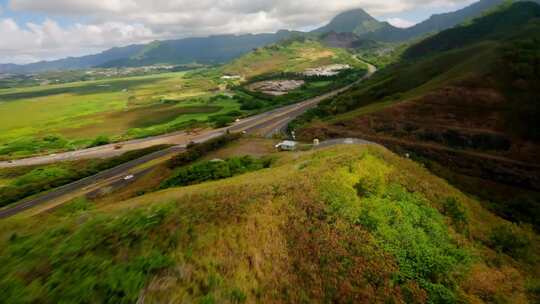 FPV无人机航拍海岛森林高山城市汽车公路云