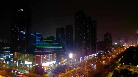 杭州钱塘新区下沙夜晚夜景车流视频素材视频素材模板下载