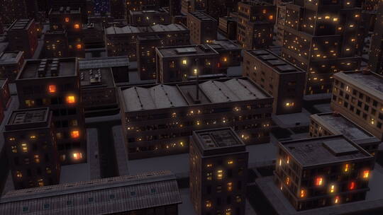 夜晚城市景观的航拍视频素材模板下载