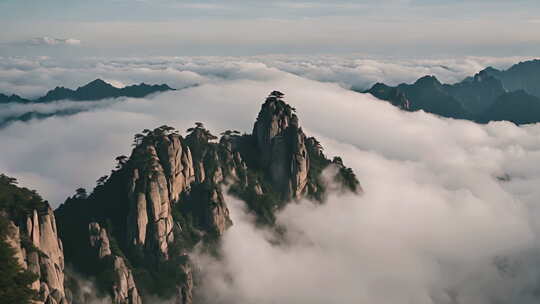 黄山翻滚的云海