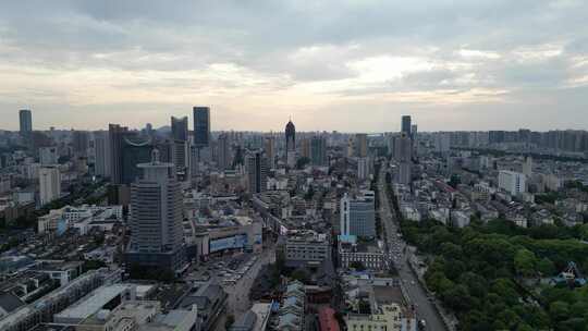 航拍安徽合肥老城区合肥大景