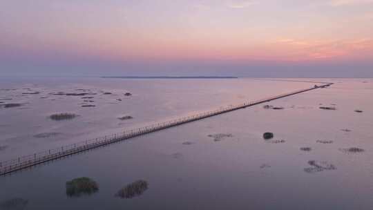 江西九江永修吴城最美水上公路航拍