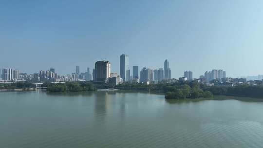 惠州城市风光航拍惠城区西湖城市景观风景