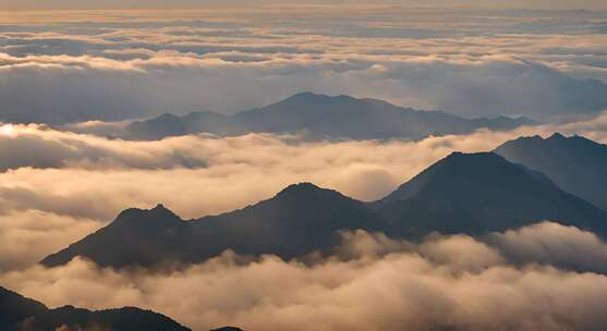 山峰阳光航拍云海日出延时雪山山脉意境风景