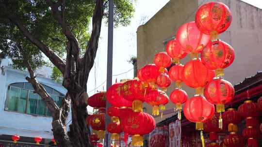 春节张灯结彩实拍