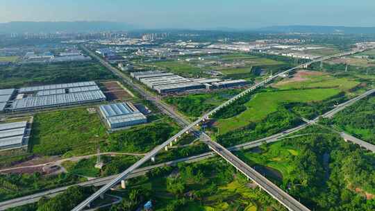 4K重庆永川区工业园区航拍大景视频素材模板下载