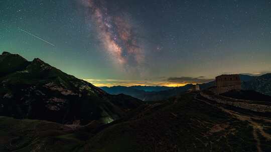 明长城星空夏季银河延时