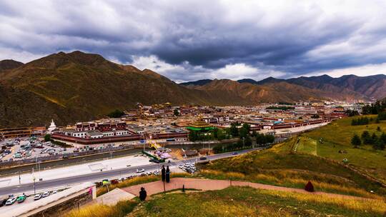 甘南藏传佛教拉卜楞寺延时摄影视频素材模板下载