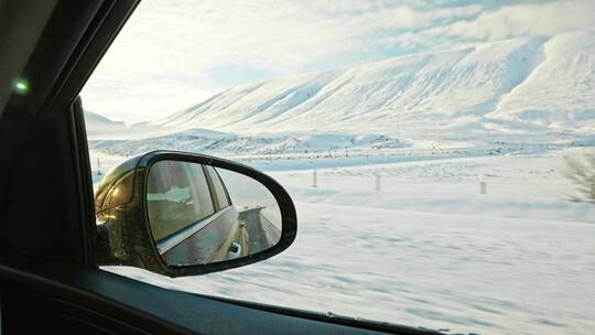 车 冰岛 山 雪视频素材模板下载