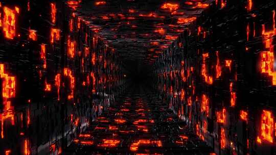 科幻通道数字背景穿梭