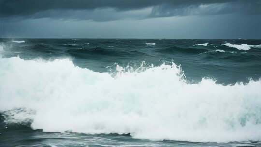 波涛汹涌的大海景象