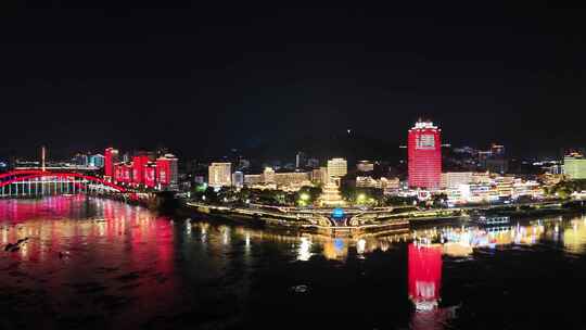 四川宜宾合江门广场夜景