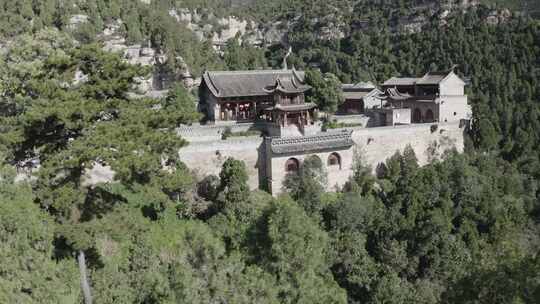 航拍山西吕梁安国寺夏季风光