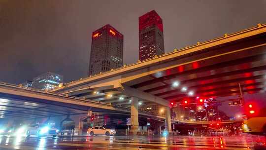 北京雨夜唯美街景合集