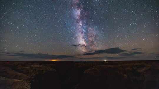 内蒙古锡林郭勒大红山银河星空延时风景