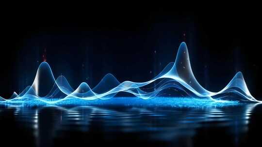 蓝色动感光线波浪效果