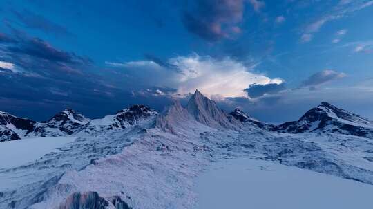 山脉 雪山 背景 天空