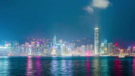 香港维多利亚港_香港IFC日夜变化延时视频素材模板下载