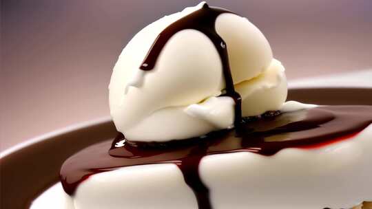 【慢镜特写】巧克力雪糕蛋糕冰淇淋
