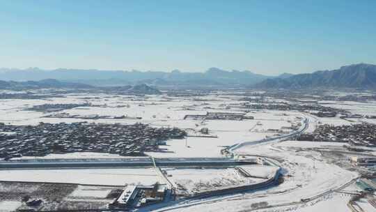 航拍雪景 唯美冬日空镜 立冬 冬至节气