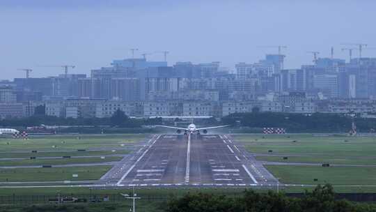 深圳宝安机场起飞的吉祥航空飞机视频素材模板下载