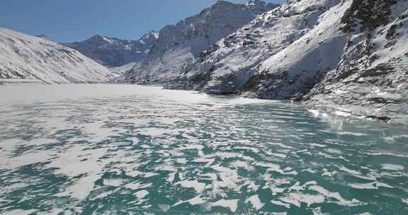 冰冻，湖，雪，山