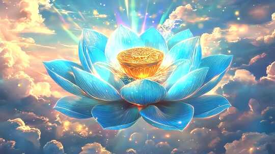 哪吒 莲花变身能量绽放 循环背景