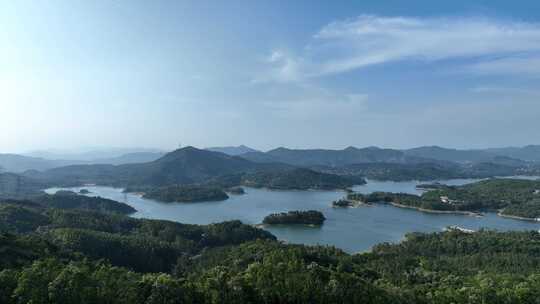 福建山水航拍水库湖泊青山绿水自然生态环境