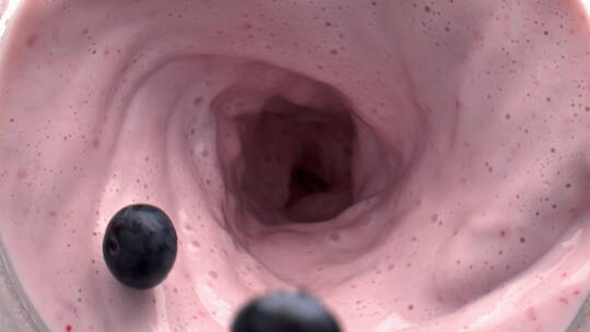 牛奶与蓝莓搅拌视频素材模板下载
