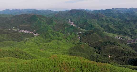 杭州余杭黄湖王位山春天航拍