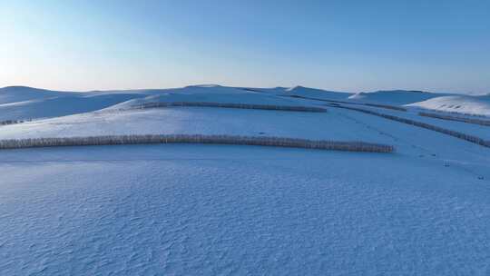 航拍内蒙古垦区雪原风光