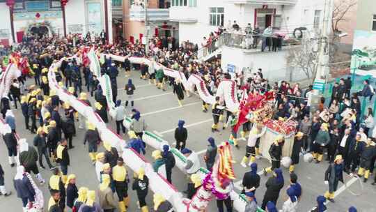 舞龙灯 春节舞龙 农村舞龙