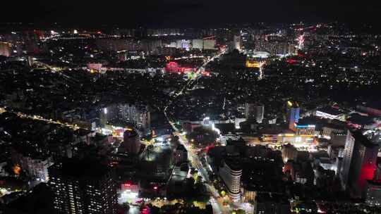 合集航拍广西玉林城市大景夜景灯光