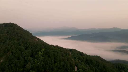 航拍桐城龙眠山日出风光