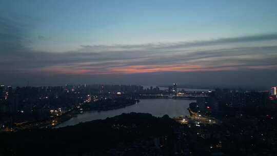 江西九江城市夜景航拍