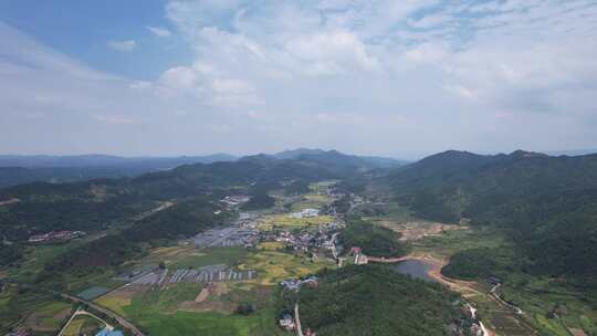 山川丘陵农乡村田园航拍