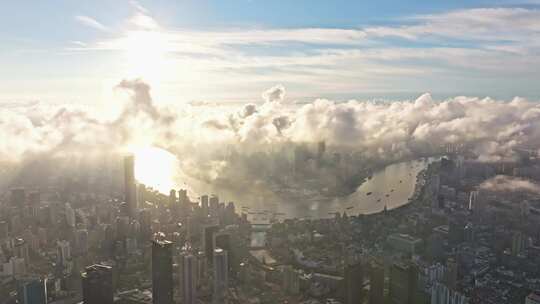 上海平流雾天气航拍