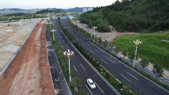 福建省南平市武夷新区古闽大道航拍