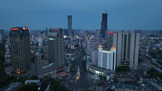 航拍徐州主城区淮海路主干道城市宣传空镜