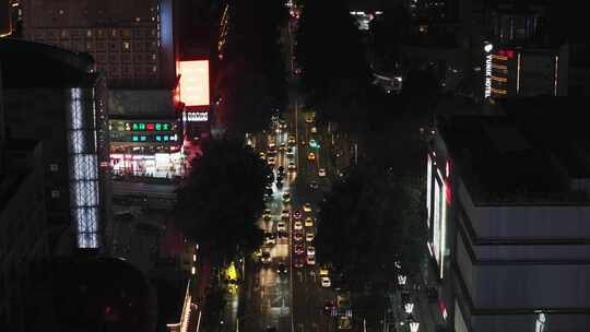 鸟瞰现代城市夜景