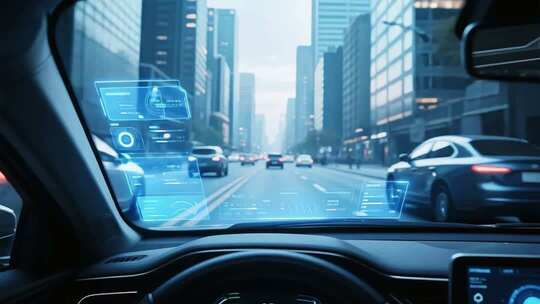 车内视角看智能驾驶城市街景