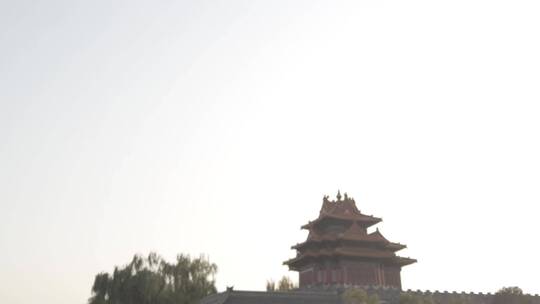 北京紫禁城角楼护城河意境4K实拍镜头