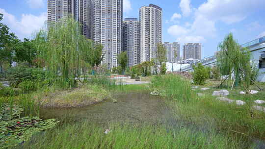 武汉洪山区巡司河活水公园风景