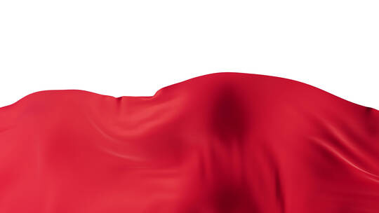 流动的红色布料飘动的红旗带Alpha通道