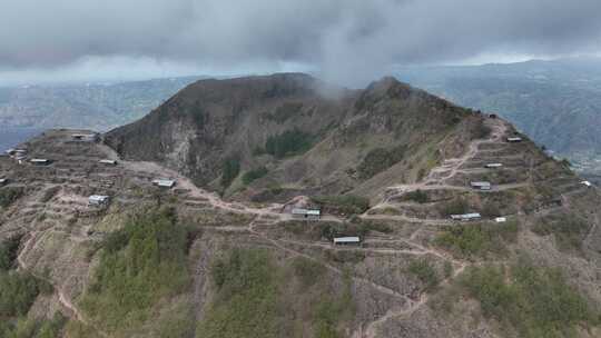 HDR印尼巴厘岛巴图尔火山航拍自然风光